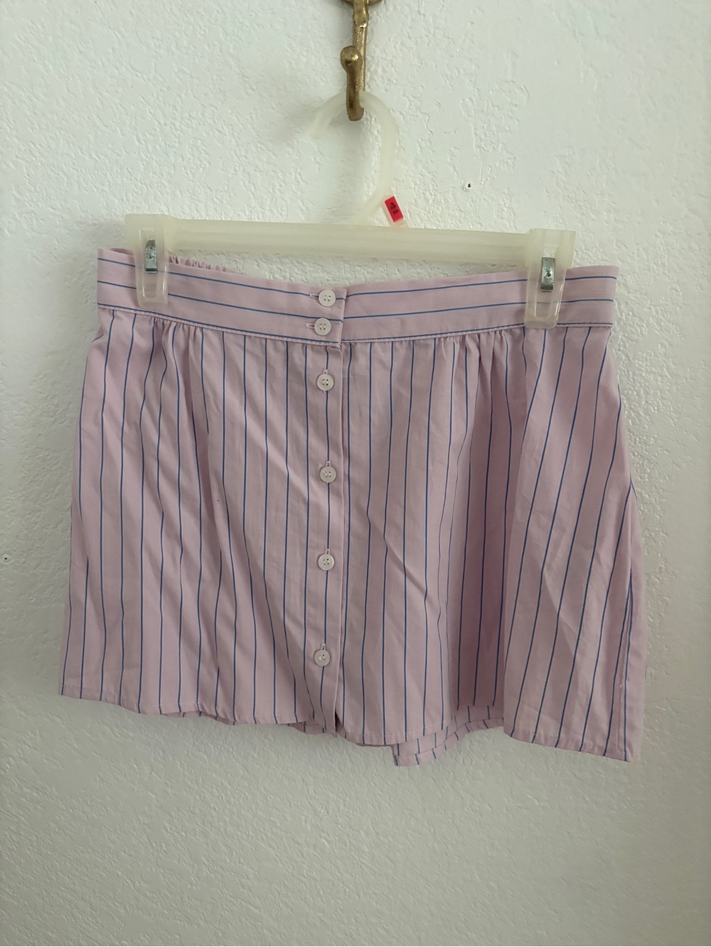 Pull&Bear Light Pink Mini Skirt with Blue Stripes